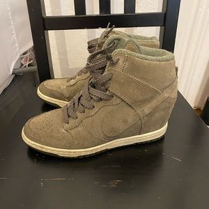 Army green wedge Nikes